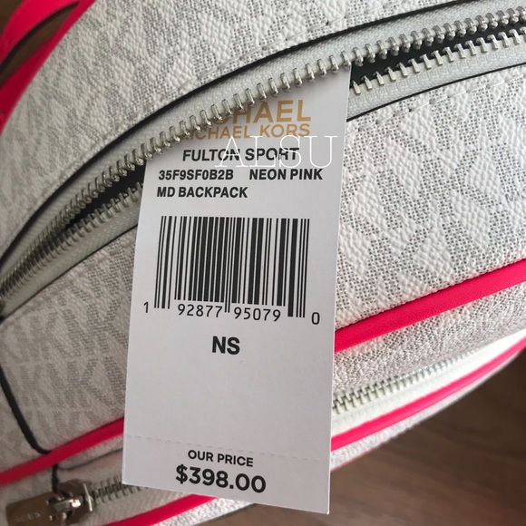 Michael Kors Fulton Sport Med Backpack Neon Pink W - Picture 6 of 7